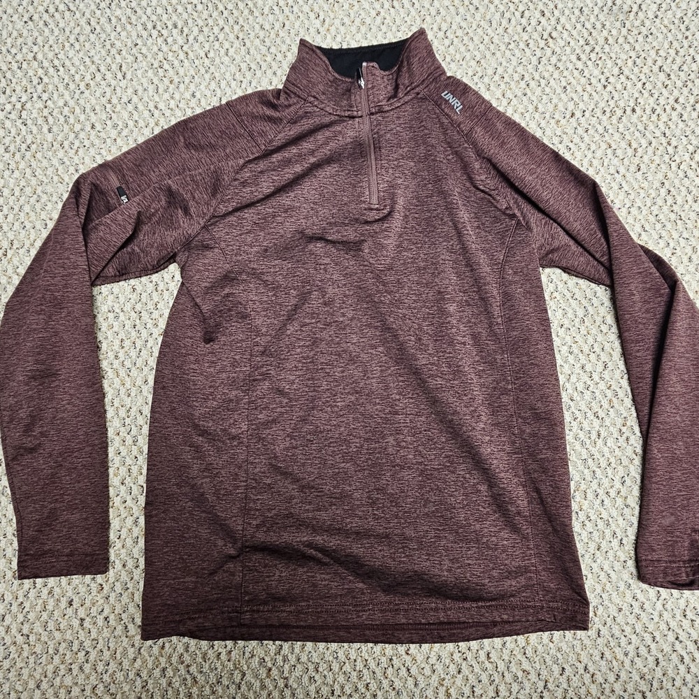 UNRL ELITE QUARTER ZIP II HEATHER BURGUNDY WOMENS SIZE SMALL